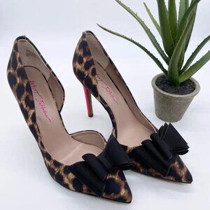 Betsey Johnson D’Orsay Leopard Bow Evening Pumps